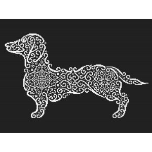 Z 8980 Cross stitch kit - Lace dachshund
