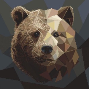W 8983 Cross stitch pattern PDF - Mosaic bear