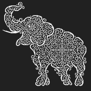 ZK 8984 Stickpackung mit Perlen - Spitzenelefant