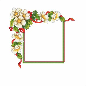 W 10195 ONLINE pattern pdf - Christmas napkin with flowers
