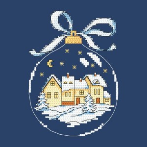 GC 10235 Cross stitch pattern - Christmas ball with a town