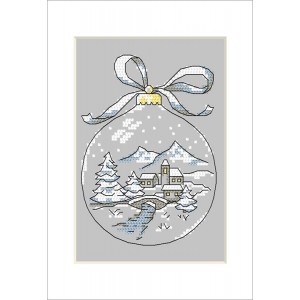ZU 10238-01 Cross stitch kit - Postcard - Christmas ball with a bridge