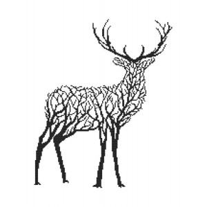 GC 10249 Printed cross stitch pattern - Black deer