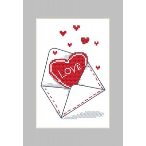 W 10262-01 ONLINE pattern pdf - Postcard - Envelope with a heart
