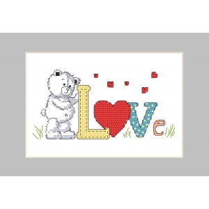 W 10261-01 ONLINE pattern pdf - Postcard - Teddy bear love