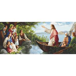 ZN 10614 Stickpackung vorgedruckt - Auf Jesus hörend