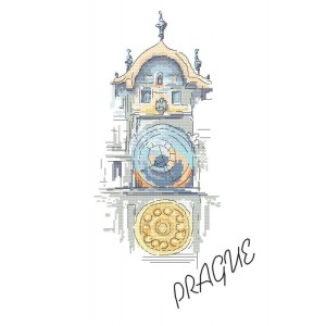 Z 10407 Cross stitch kit - Old Town Astronomical Clock in Prague