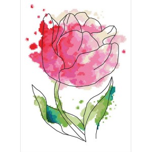 Z 10266 Cross stitch kit - Watercolour tulip