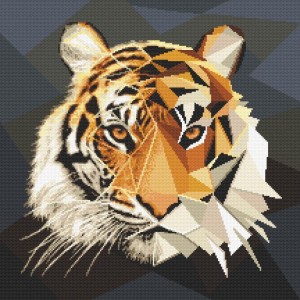 AN 10618 Tapestry Aida - Mosaic tiger