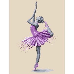 ZI 10269 Cross stitch kit with mouline and beads - Ballet dancer - Magic of dance
