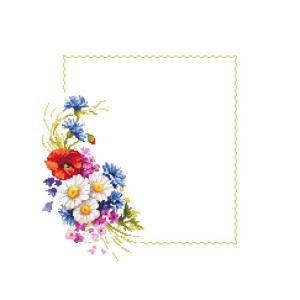 ZU 10431 Cross stitch kit - Napkin with wild flowers