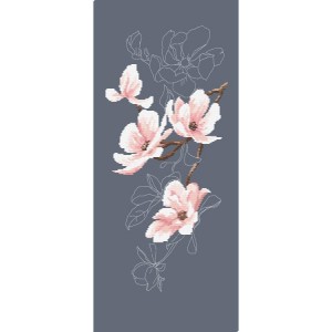 W 10424 Kreuzstichvorlage PDF - Magnolienzweig