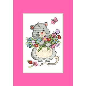 ZU 10285 Cross stitch kit - Card - Mouse
