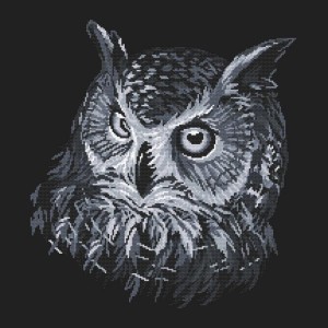 GC 10636 Cross stitch pattern on paper - Gray owl