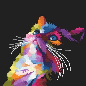 Z 10637 Cross stitch kit - Colourful cat