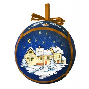 ZU 10288 Cross stitch kit - Christmas ball with a town