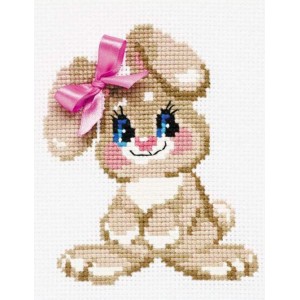 RIO HB105 Cross stitch kit with yarn - Baby rabbit
