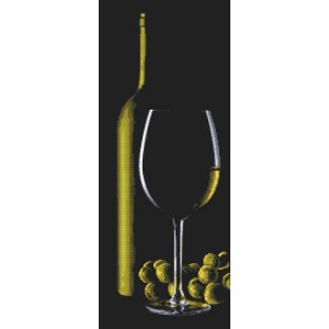 W 10318 Cross stitch pattern PDF - Glass with white wine