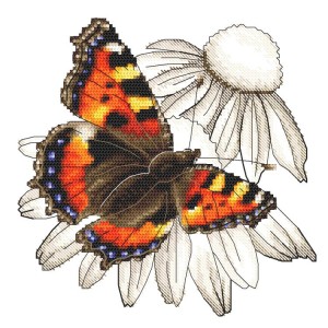 Z 10331 Cross stitch kit - Butterfly and echinacea flower