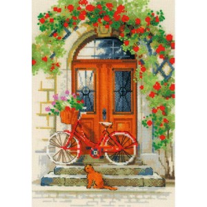 RIO 1831 Cross stitch kit with yarn - Italian door