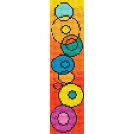 S 10187 Kreuzstichvorlage für Smartphone - Lesezeichen - Spiel mit Farben