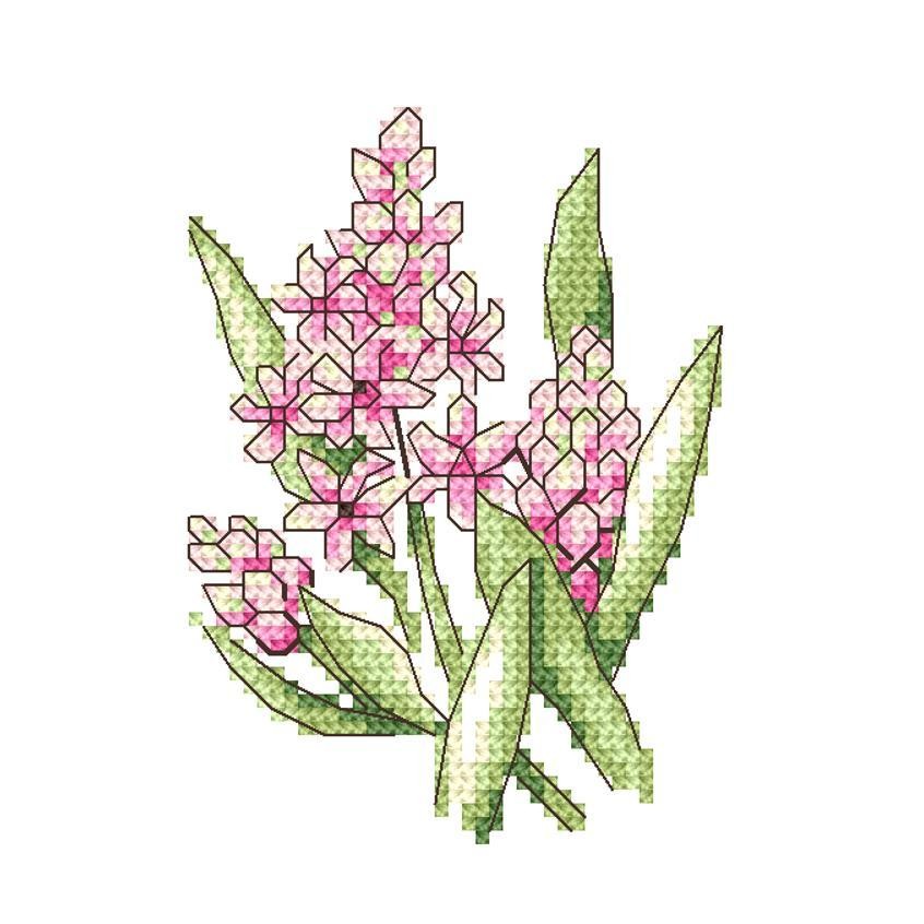 Kreuzstichmuster für Smartphone - Rosa Hyazinthen