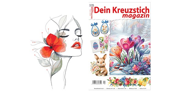 Die neueste Ausgabe von Dein Kreuzstich magazin 2/2025