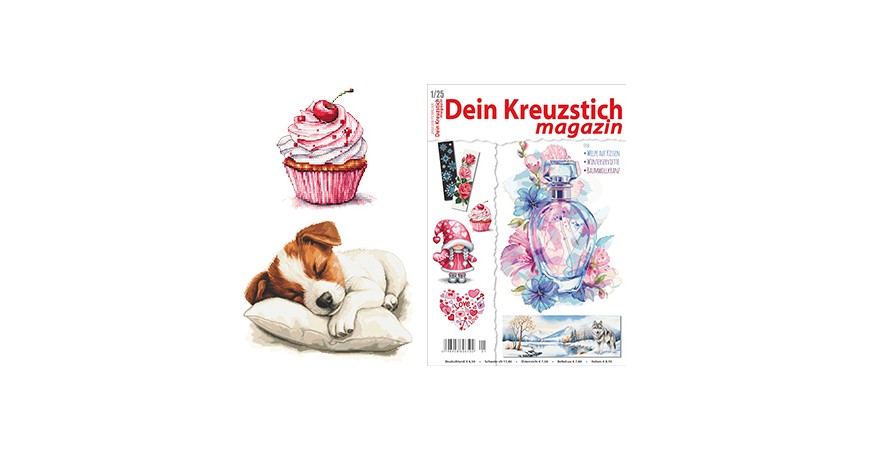 Die neueste Ausgabe von Dein Kreuzstich magazin 1/2025