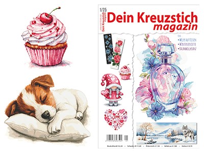 Die neueste Ausgabe von Dein Kreuzstich magazin 1/2025